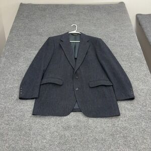 Vintage Adams Row x Anderson Little Blazer Mens 42 Grey Wool Herringbone Classic